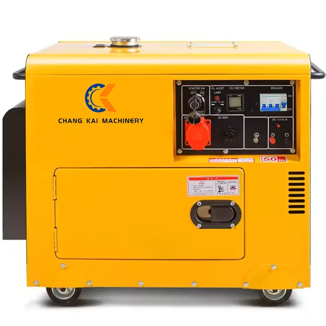 Optional color portable 5KW/5KVA silent diesel generator manufacturer single phase 186F/186FA diesel engines electric start