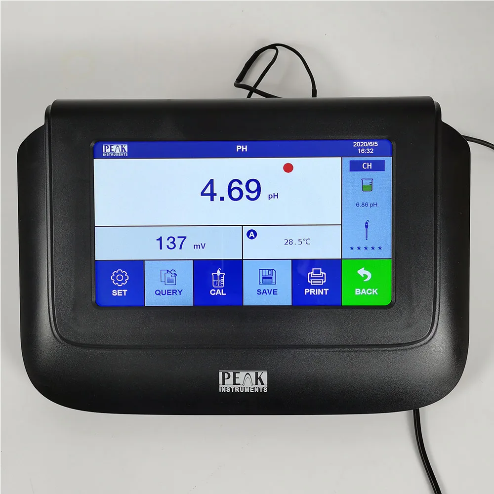 High Precision ATC Temperature  Benchtop Capacitive Touch Screen pH Meter