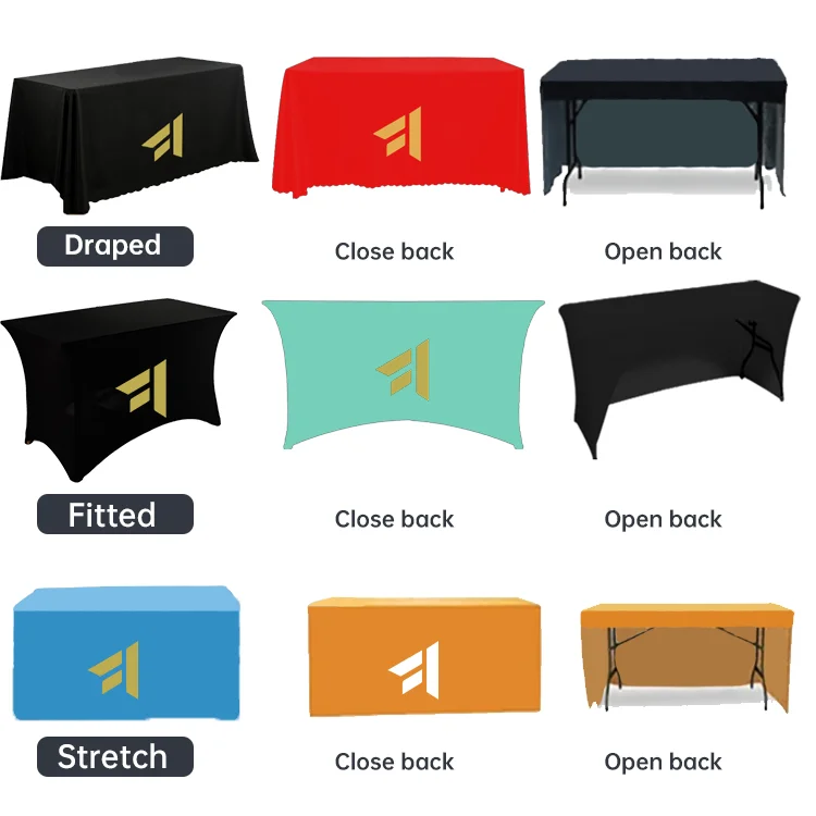 2023 Custom Fitted Tablecloth Spandex Printed 4ft Rectangle Pink Round