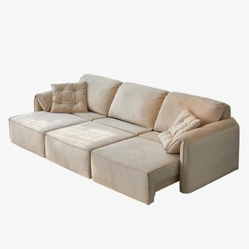 Foshan electric functional sofa bed living room retractable functional cream sofa B & B elephant ear electric sofa