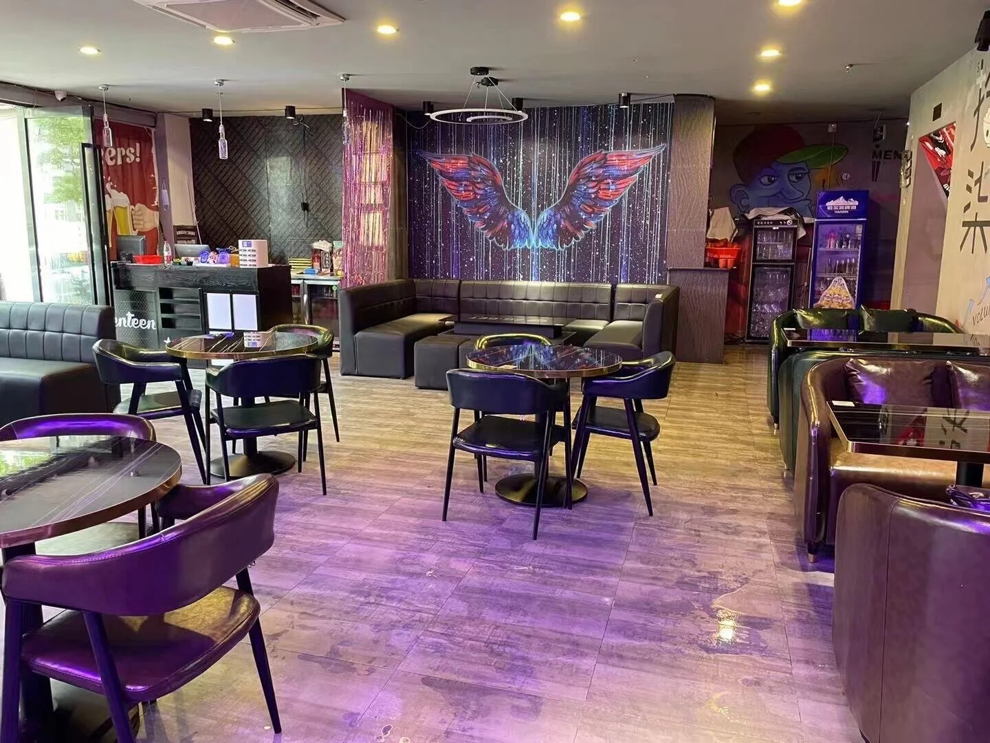 U L Shape Restaurant Hookah Lounge Furniture Bar Cafe Booth Pu Leather