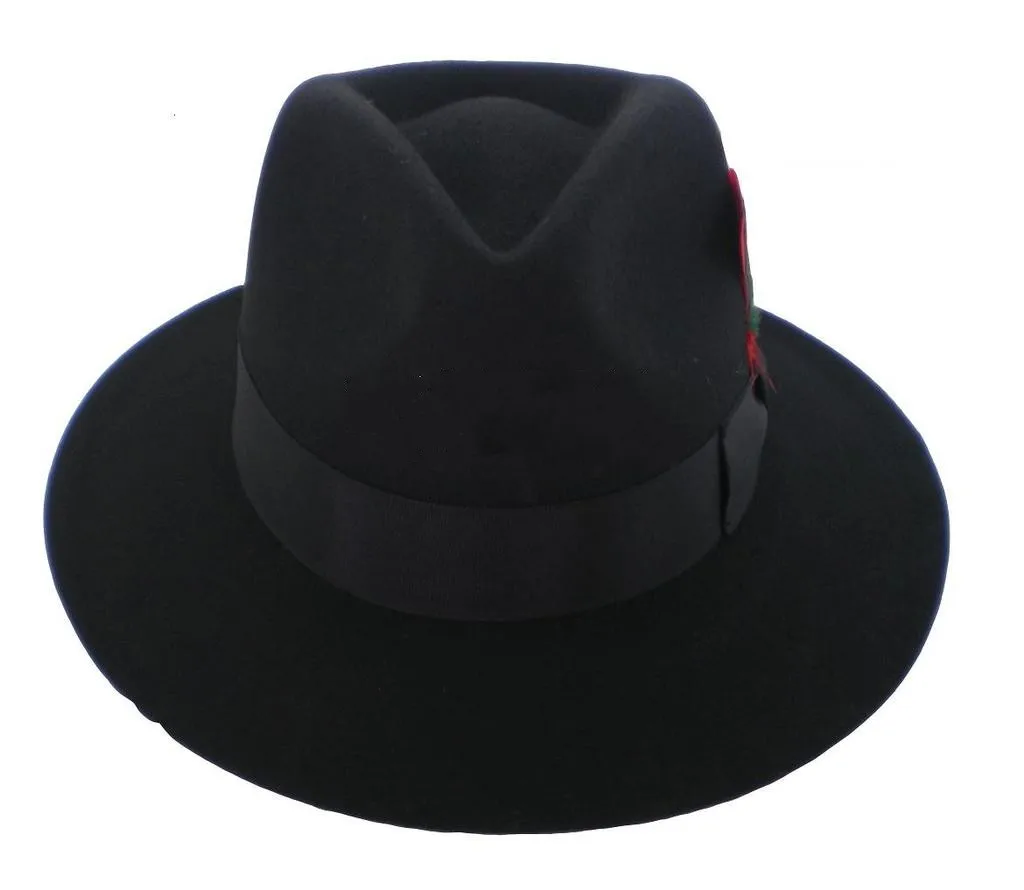 custom vintage mens male men's 100% australia wool trilby fedora hats Felt  GANGSTER Hat 1940s 50