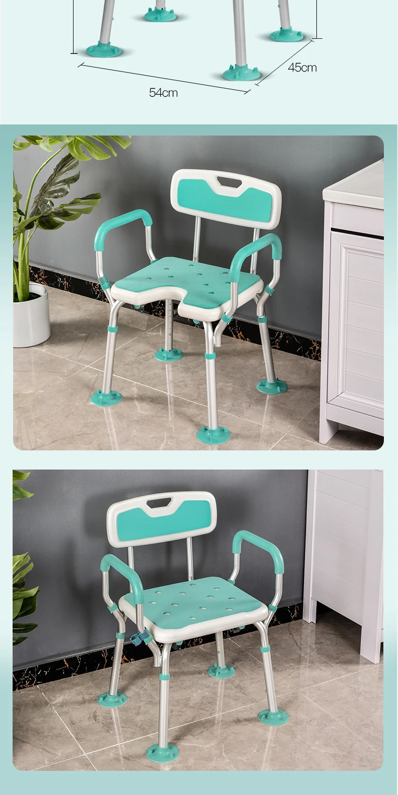 product wholesale adjustable shower chair aluminum bath chair for disable bathroom shower seat chair for shower bathroom stool-12