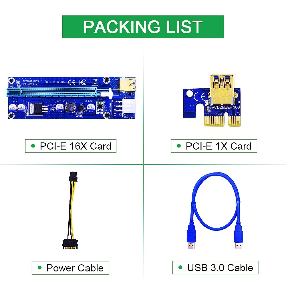Chinese factory supplier supply  Pcie Ver009s Pci-e 1x To 16x Riser Ver 009s Card Extender Express Adapter Usb 3.0 Cable Power Gpu Pci Riser 009s - Buy Pcie Riser 009s Plus 1x 16x Usb3.0 Extension Card Pci Express Usb 3.0 Riser 009s Cable Pcie Adapter raiser 009s Pci E Riser 6pin Led Usb3.0 009 Pci-e X1 To X16 Card Pci Riser 009s In Stock Gpu Riser Ver 009s gpu Riser 009s Pci-e Express 6pin 1x To 16x Card Extender Usb 3.0 Pcie Power Gpu Cable Adapter Riser 009s