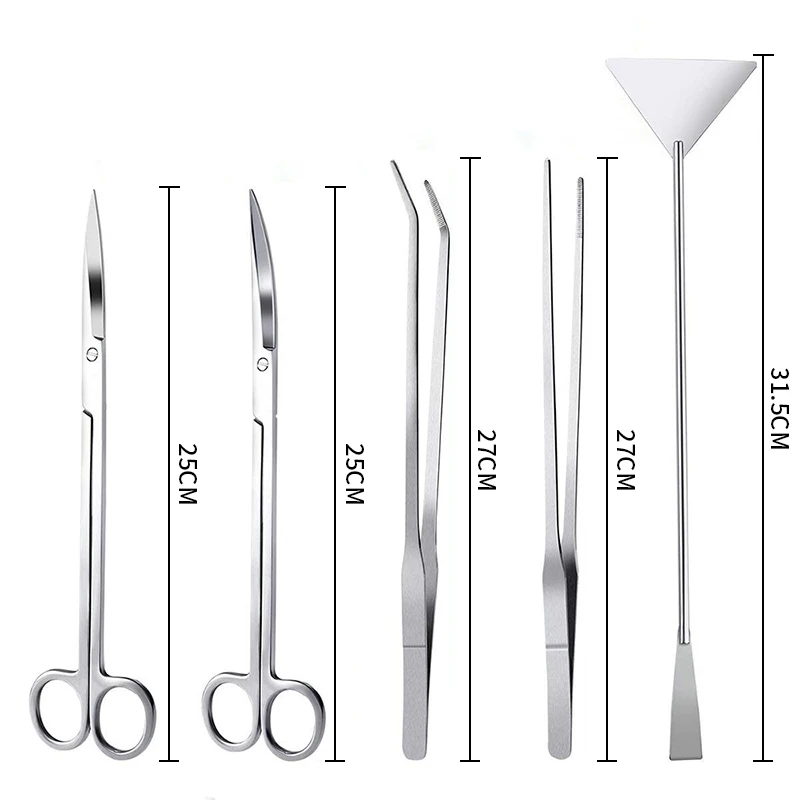 Aquarium Tools Set Plants Tweezers and Scissors Grass Stainless