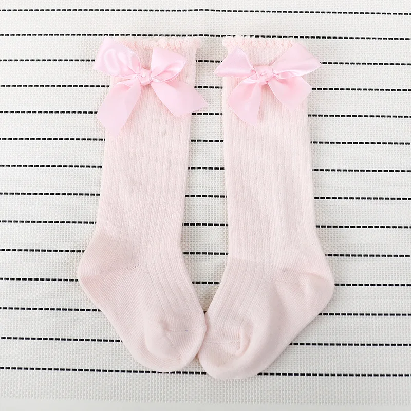 Бутик принцессы для девочек до колена с лентой и бантом, носки для детей с бантом
