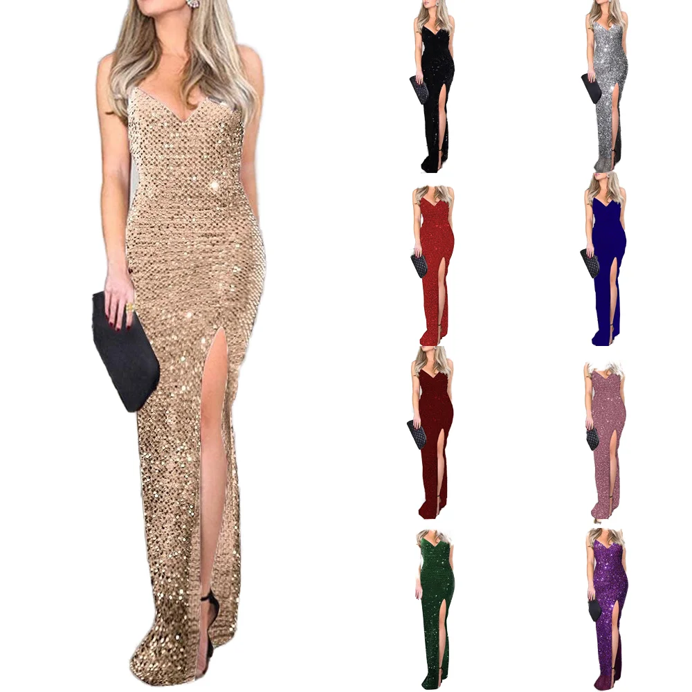 green emerald velvet dress Lace-Up Open-Back Long Black Prom Dress with Glitter Black / 2