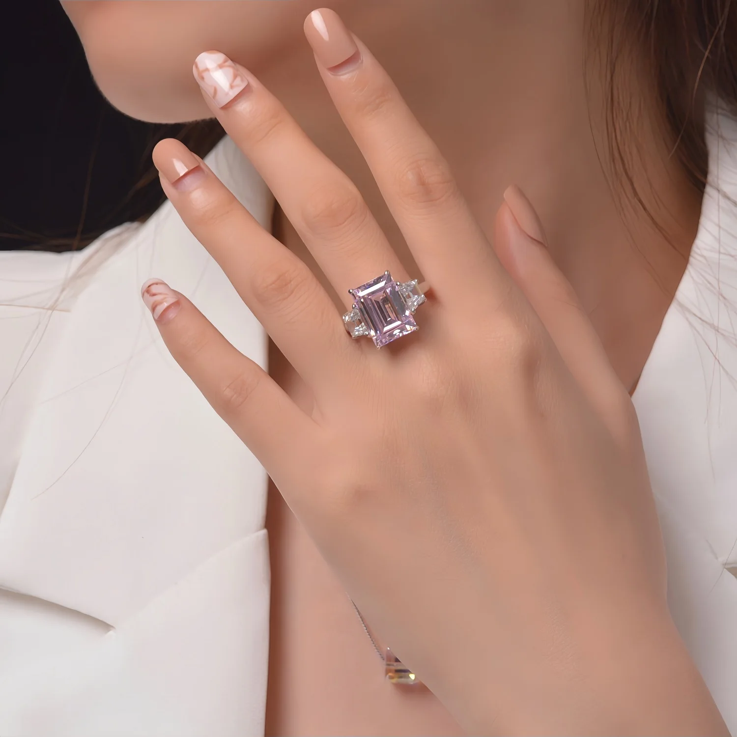 MUSHAN Jewelry Factory 925 Sterling Silver Ring Women Wedding Bands Lab Grown Gemstones Big 8ct 5A Zircon Fine Jewelry Rings