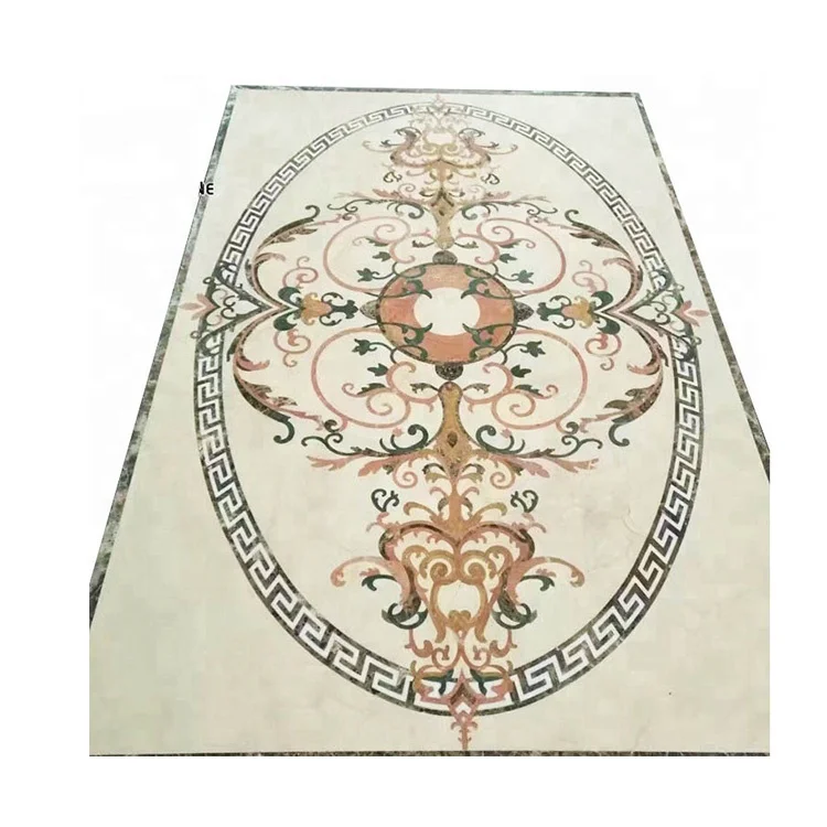 Ladrilhos de Mosaico em Pedra e Mármore Cortados à Mão – Decoração Artística para Pisos, Paredes, Tetos, Jardins e Hotéis com Desenhos de Flores