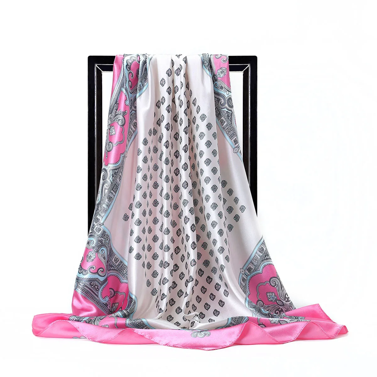 
 Новый осенне-зимний шарф из чистого шелка с принтом для женщин 90*90 см  