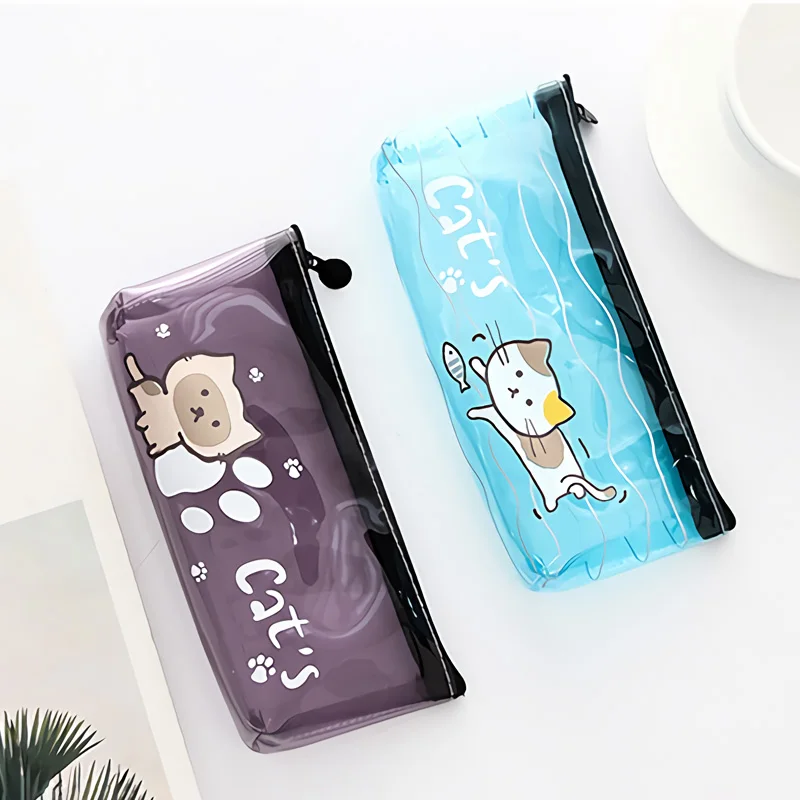 Transparent PVC Pencil Box for Kids Custom Clear Cute Plastic School Pencil Case