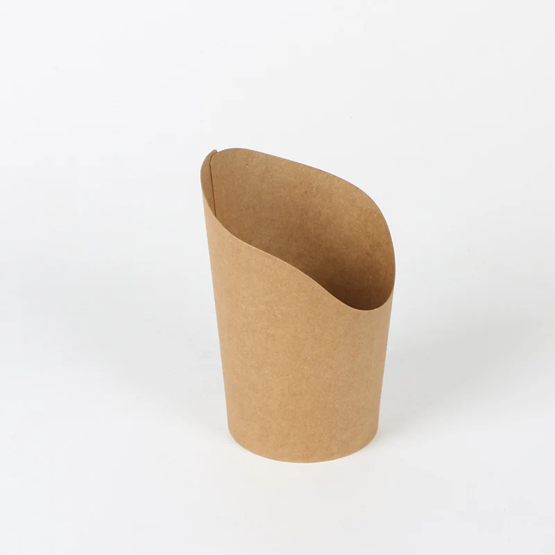 
Коричневый держатель для картофеля фри из крафт-бумаги, одноразовый Бумажный стаканчик, кружка для закусок и пищевых продуктов 