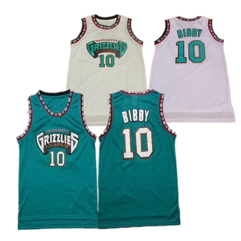 Retro Mike Bibby #10 Vancouver Grizzlies Basketball Jersey Stitched White 