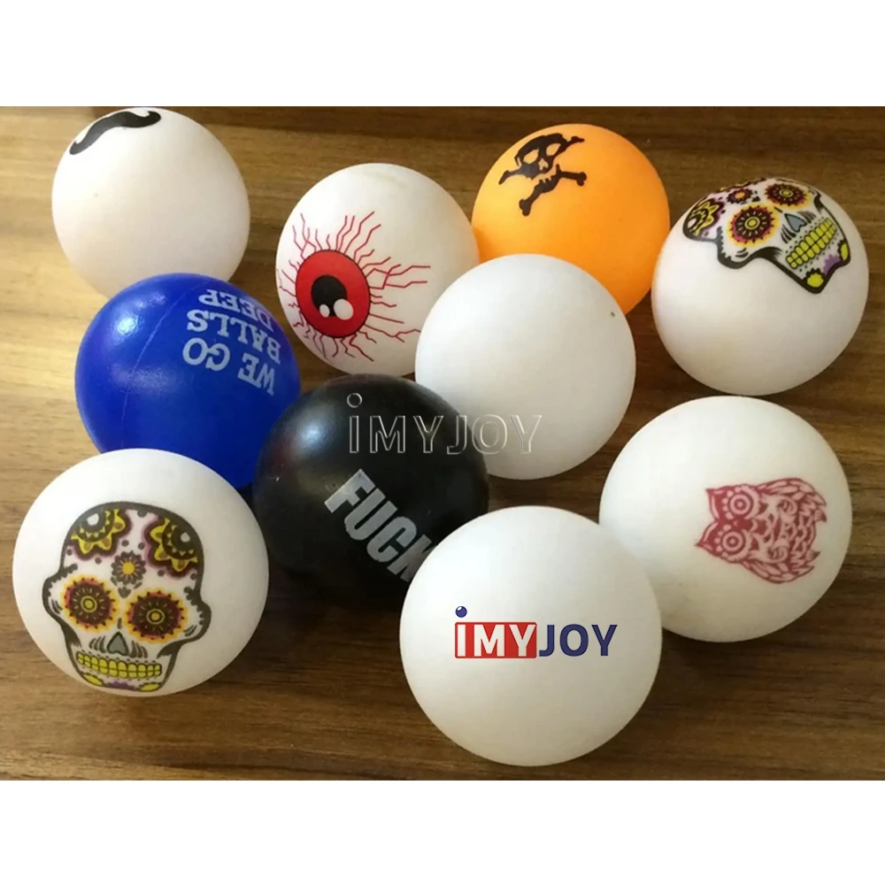 Оптовая продажа разноцветные мячи для пинг-понга с принтом на