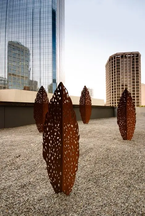 Modern Garden Decor Large Rusted Corten Steel Leaf Sculpture for Sale
