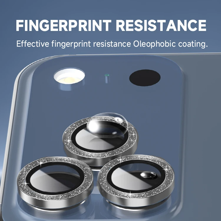 product wholesale glitter diamond camera lens protector 9h hd pvd tempered glass screen protector for iphone 17291-7