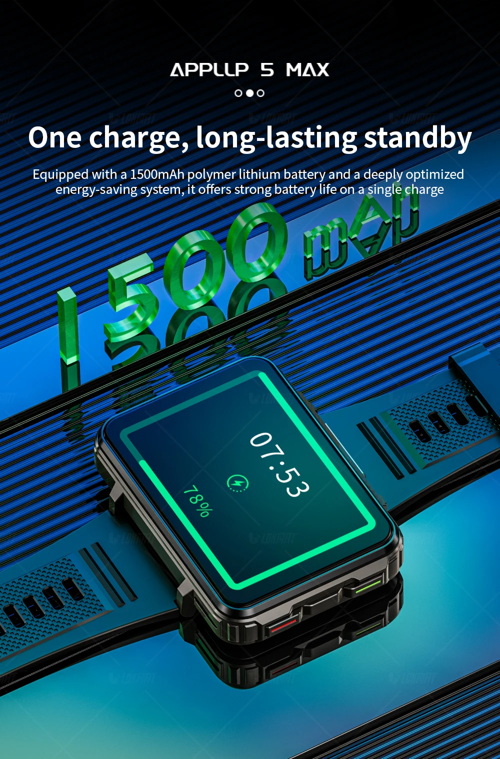 Lokmat Appllp 5 Max スマートウォッチ 2.4インチTFT 4G/5G 6+128GB 