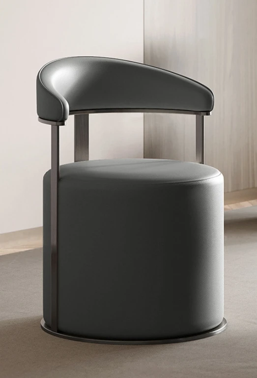 Luxury Modern Round Dining Chair Stainless Steel And Leather For Dining ...