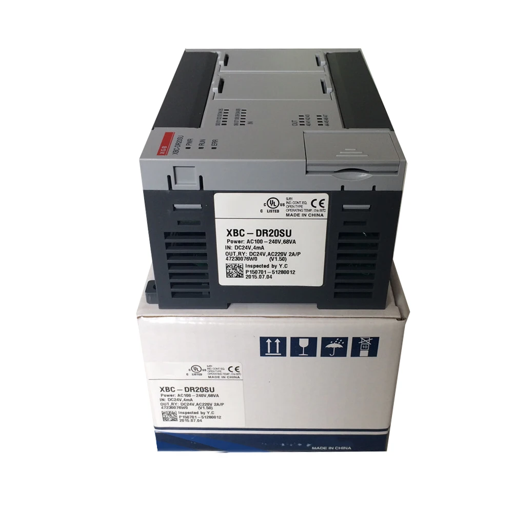 New Original XBC-DR20SU XGB series compact PLC main unit with 20 I/O points and relay output. It provides integrated logic control, timing and counting functions, supports network communication and module expansion. With compact structure