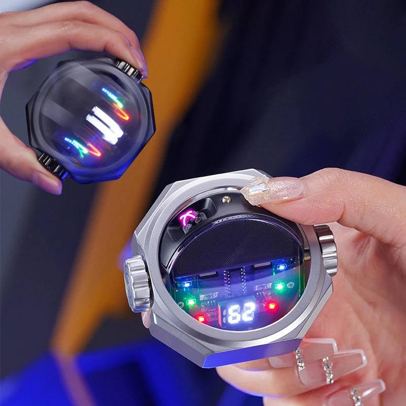 Starship Mecha fidget spinner decompresses dual arc lighter charging smart usb lighter