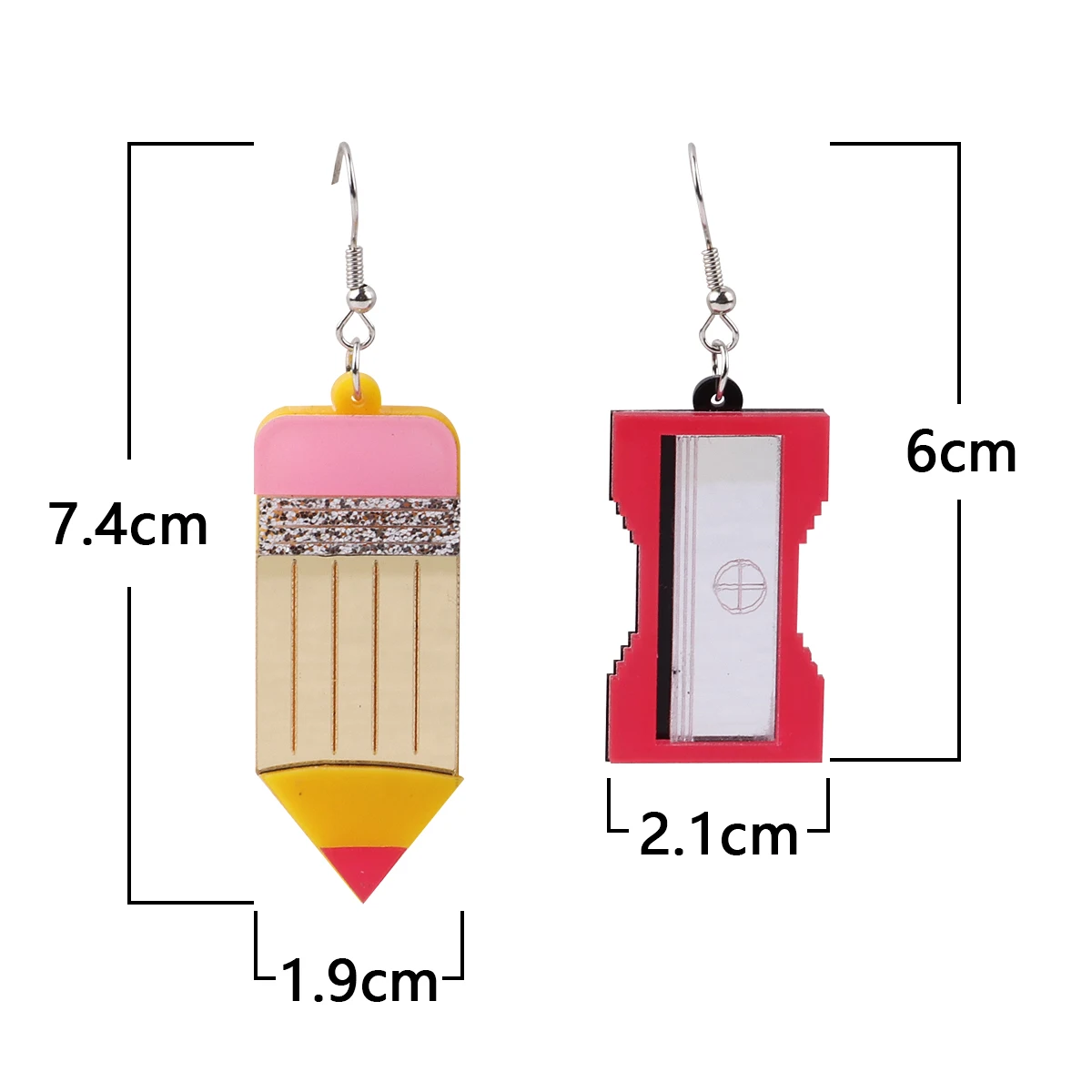 thumbnail image 2 of 3 Pairs Cute Pencil Dangle Earrings Colorful Crayon Resin Funny Earrings For Wom 6154801357369 2 of 11