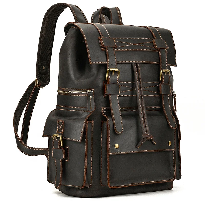 Alibaba.com: Luufan 2028 Leather Outdoor Sport Backpack, Large capacity 20-39L,  Genuine Crazy Horse Leather for durability. Ideal for outdoor activities  and customizable logos.
