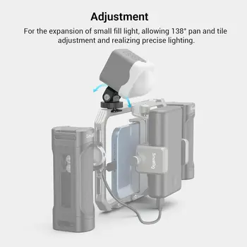 SmallRig 1/4" Mini Ball Head Cold Shoe Mount Adapter with 1/4"-20 Thread for Camera Phone Cage LED Video Light-3577 detail image