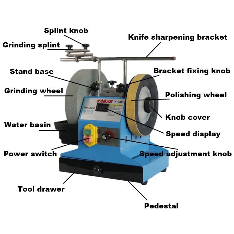 110V Water-Cooled Grinder Electric Knife Sharpener Low Speed Grinding  Machine