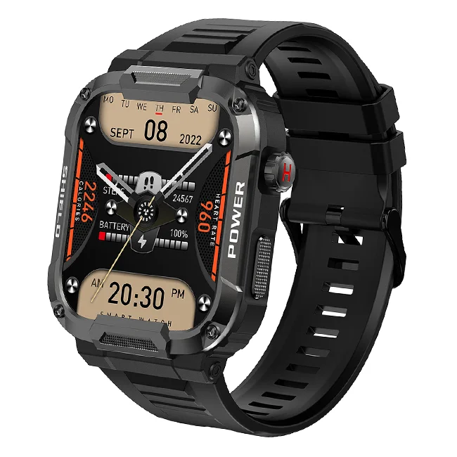 2022 New Mk66 Rugged Smart Watch Men Big Battery Music Play Fitness ...