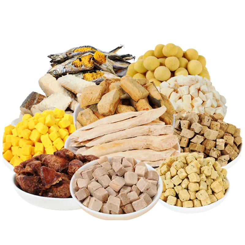 Organic Freeze-Dried High-Protein Pet Food Mixture with Duck Liver Egg Yolk Chicken Meat Snacks for Cats and Dogs