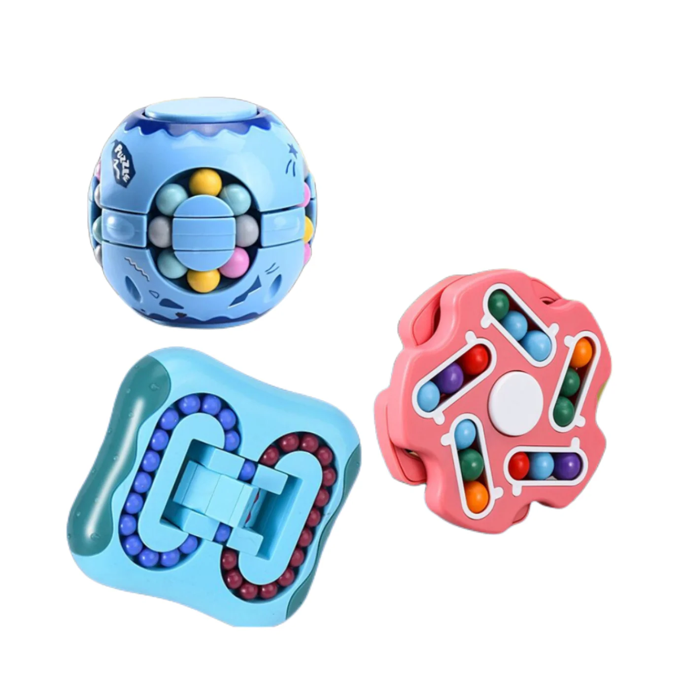 Hot Sale Magic Bean Cube Rotating Finger Cube Educational Toys Fingertip  Fidgeted Toys Decompression Puzzle Cubes