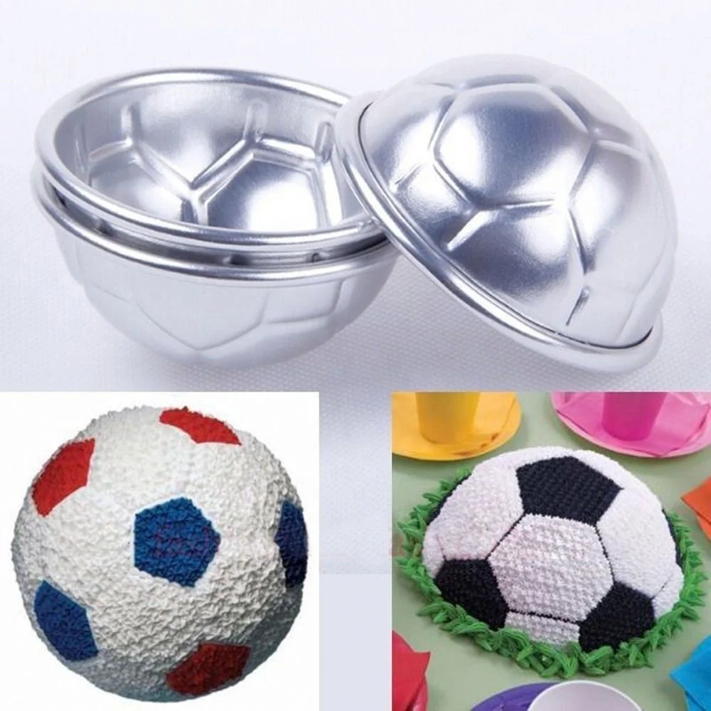 2 Pcs DIY 3D Football Shape Bath Bomb Cake Mold Chocolate Pan Kitchen Baking  Tools