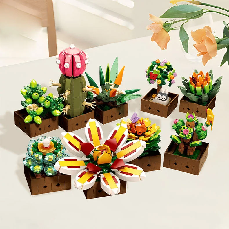 コレクション Flowers&yu Wholesale JJ 9037 Icons Succulents Plants Building Blocks