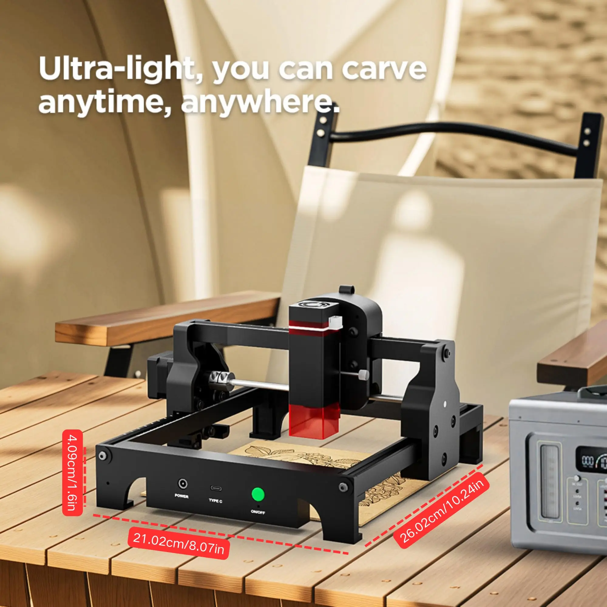 ACMER S1 6000mWレーザー彫刻機初心者用木版加工ミニマシン用DIY