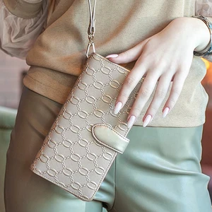 High Quality Wholesale Designer Genuine Leather Ladies Iphone Card Holders Purse Mini Clutch Bag Evening Bags Wallets for Women