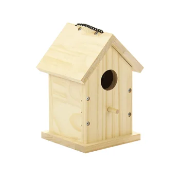 handmade pine cage large wooden bird cages  pet house outside tree hanging wooden bird house for sale