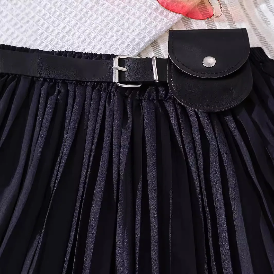 8-12 Years Summer Fashion Girls Clothing Sets Teen Girl Children Clothes  Set Casual Sleeveless Top and Gradient Pleated Pants