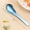 Pure titanium earl spoon large-crystal blue