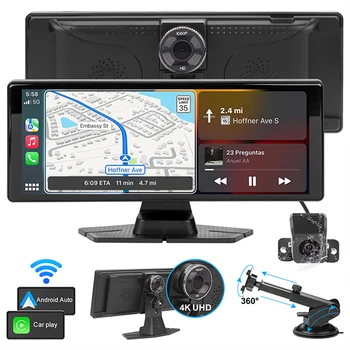 10.26Inch 4K Car Stereo Dashboard WIFI Carplay&Android Auto Dash Cam 1080P Reverse Camera GPS Navigation Dual Lens Car Recorder