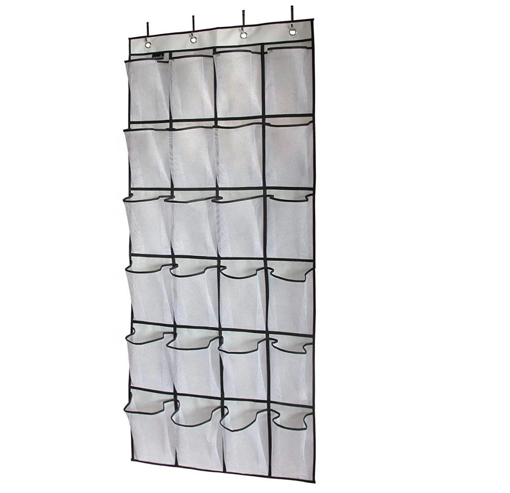 Hanging Shoe Organizer Clothes Closet Organizers and Storage Shelves Hat Holder with Large Shelf and Side Mesh