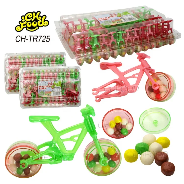 Wholesale LOW MOQ Small Cheap Plastic Bicycle Toy Candies for Kids