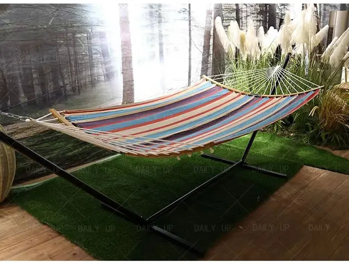 Portable Single Person Hammock With Wear-Resistant Fabric Breathable Comfortable Hammock For Outdoor Park Camping Hiking Leisure