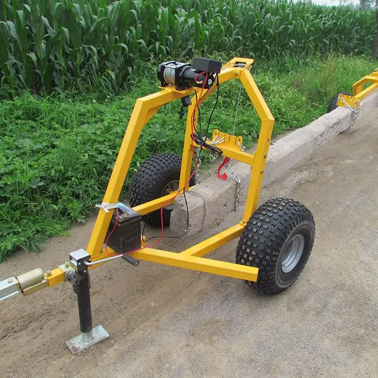 Logo Customization Machine Drawbar Atv Log Trailer Forest Equipment Farm Tractor Trailer With Crane