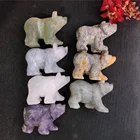 2 inch Natural Healing Gemstone High Quality Crystal Animal Bear For Gift Decor