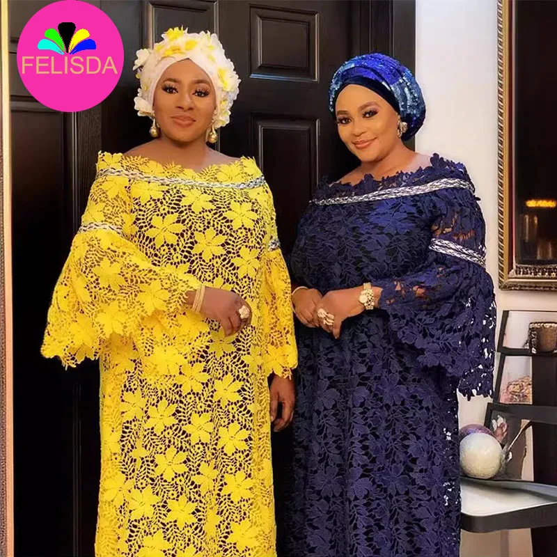 Fashion Kitenge Long Sleeve Lace Maxi Dress African Womens Formal Gown Oem
