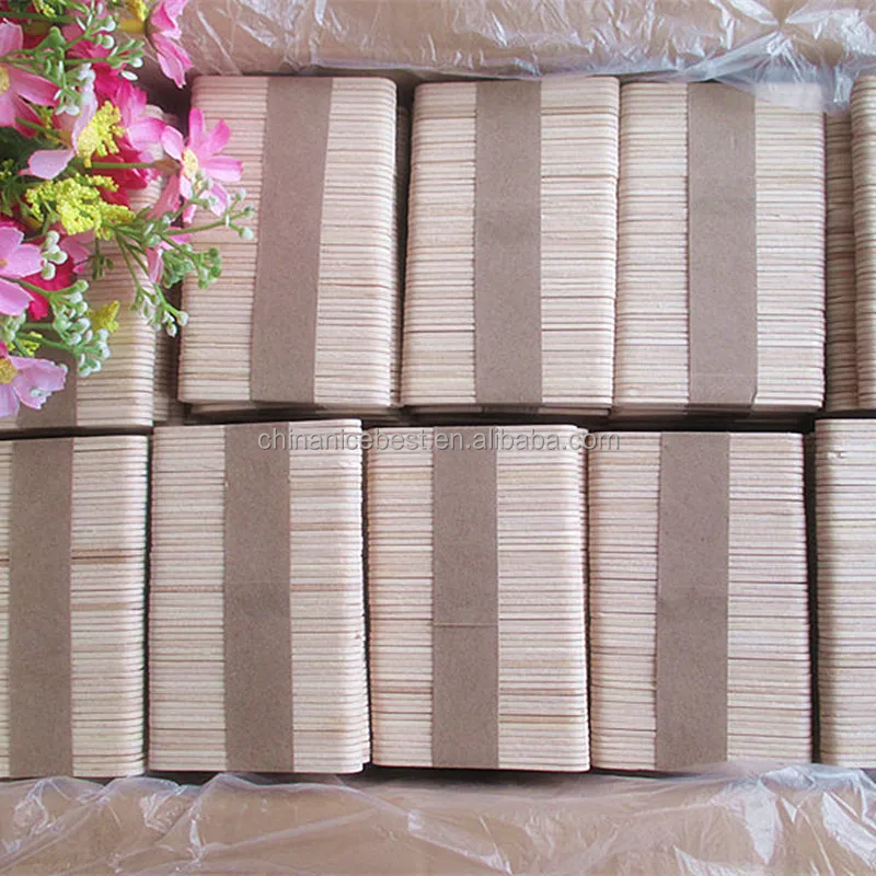 Biodegradable Disposable Icecream Sticks Colored Wooden Popsicle