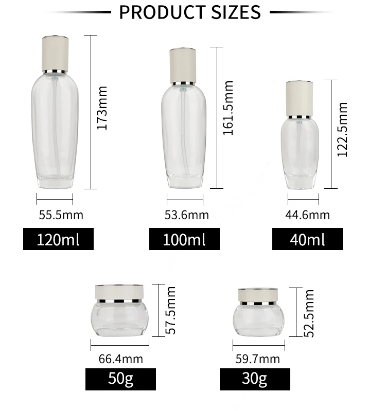 Wholesale  frosted cosmetic bottle sets face cream jar serum lotion bottle skin care packaging manufacture