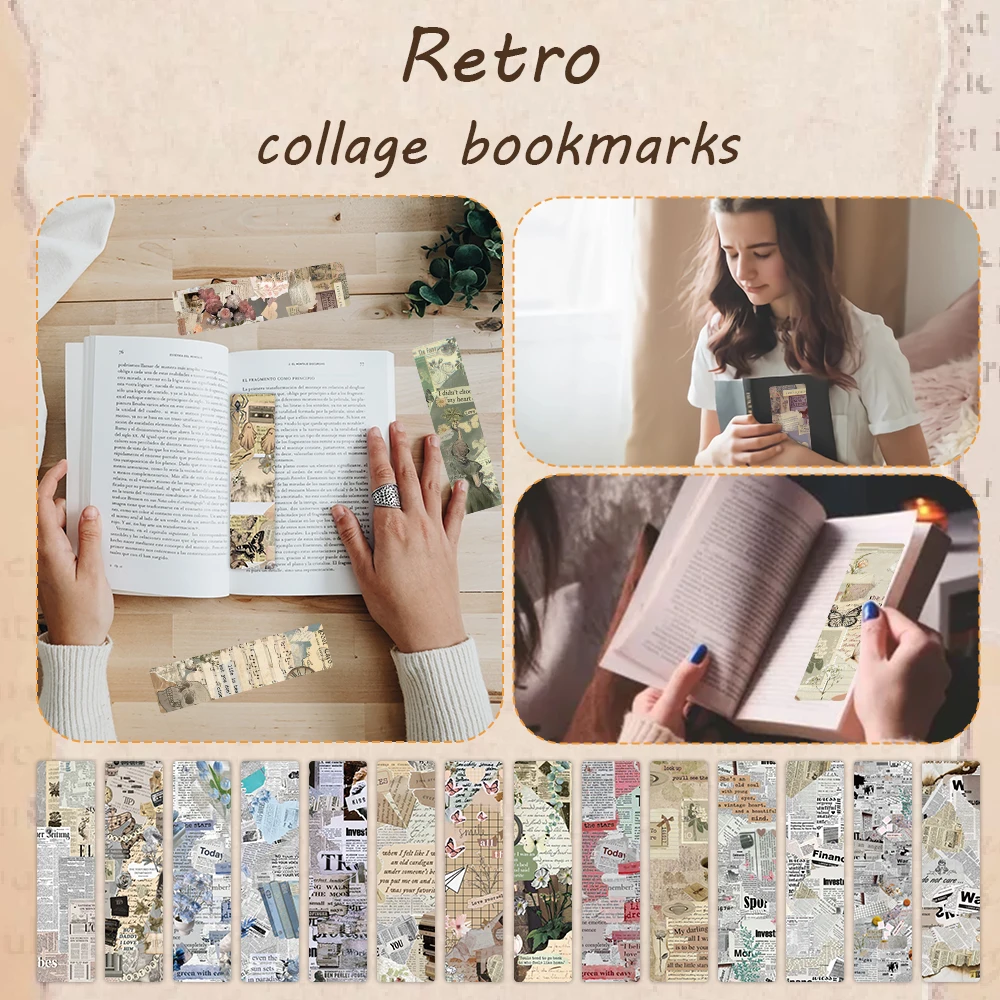 23 Pzas/Bolsa Marcadores De Libros Collage Vintage Para Amantes De Los Libros, Marcapáginas De Escritura, Accesorios De Libros Para Adultos, Estudiantes, Maestros Y Lectura