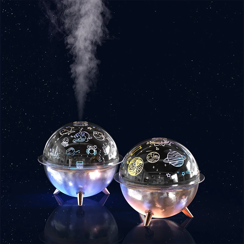 New Creative Ultrasonic Cool Mist Humidifier Bedroom Home Starry Sky Projection Lamp Humidifier With Night Light