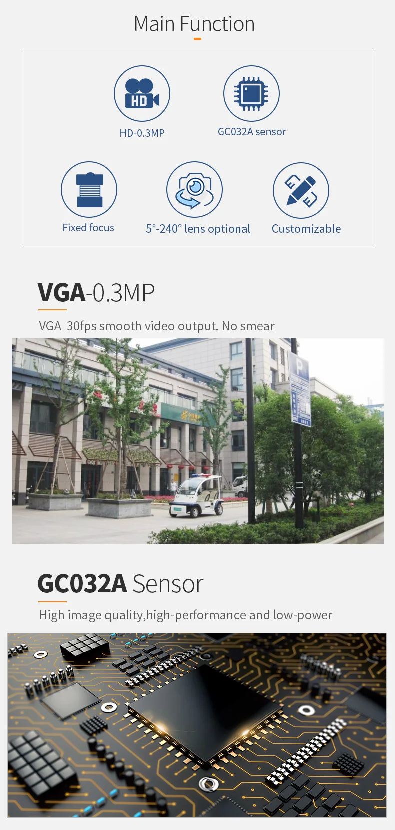 DGZX GC032A DVP 0.3MP ESP32 VGA 30 fps SPI Visual Headset Camera Module插图3